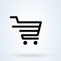 shopping cart fast. Simple vector modern icon design illustration.
