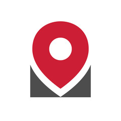 Simple gps pointer logo, location pin icon design