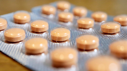 Close up the Orange Drug & Pills