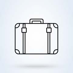 travel bag outline, Simple vector modern icon design illustration.