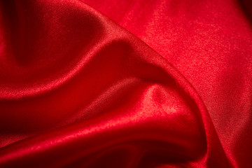 Valentines Day Background, Valentine Heart Red Silk Fabric, Wedding Love - Image