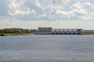 Uglich. Yaroslavl region. Uglich hydroelectric power station.