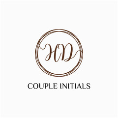 Letter HD logo template. Creative fashion logo design, couple letter , beauty icon. Initial handwriting or handwritten logo for identity. Logo with hand drawn style. wedding concept -vector