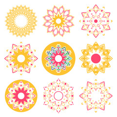 Set of abstract color decorative element for design.
