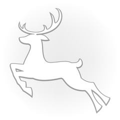 Christmas deer icon. Cute animal with beautiful antler