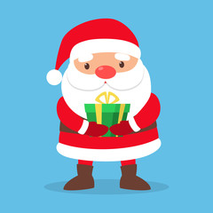 Happy funny Santa Claus in red clothes