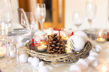 Fototapeta na wymiar Decoration of Christmas table