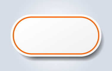 blank sign. blank rounded orange sticker. blank