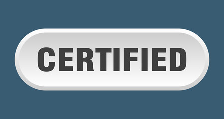 certified button. certified rounded white sign. certified