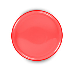red plate isolated on white background.
