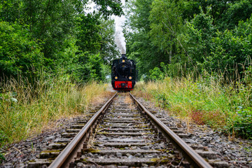 Dampflokomotive Sauerländer Kleinbahn Plettenberg frontal Zug Schmalspurbahn Ausflug Attraktion...