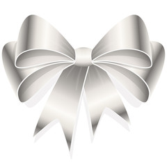 silver colored ribbon bow