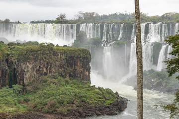 View of Iguazu fall, a magnificent waterfall in Brazil and Argentina