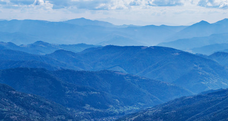 Fototapeta na wymiar Mountain landscape for background. Blue rocks with a filter.
