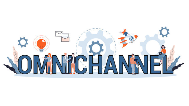 Omnichannel concept. Many communication channels with customer