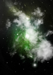 galaxy in a free space. 3D rendering