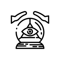fortune teller crystal ball icon, vector and illustration
