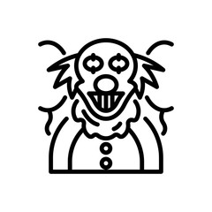clown with balloons icon, vector and illustration