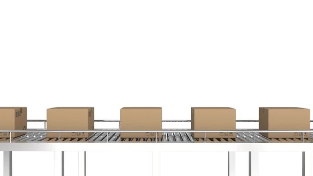 Parcels on conveyor belt