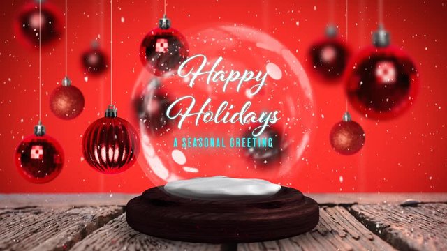 Happy Holidays A Seasonal Greetings on a snow globe