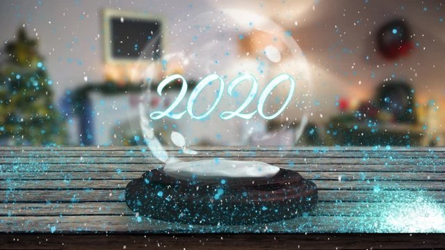 2020 on a snow globe