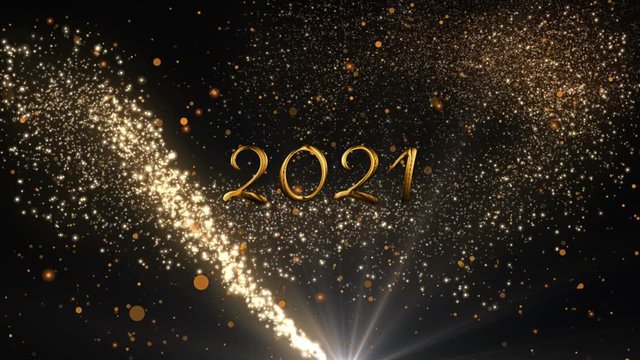 2021 written over glowing lights