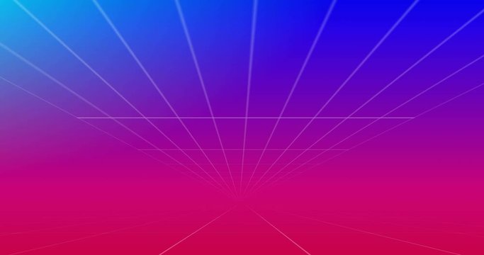Moving grid lines on blue background