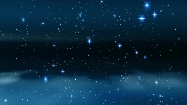 Explosion on sky with stars at night