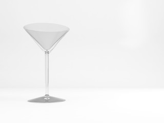 Empty standard cocktail glass, 3d render