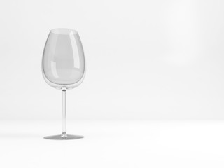 Empty standard red glass, 3 d
