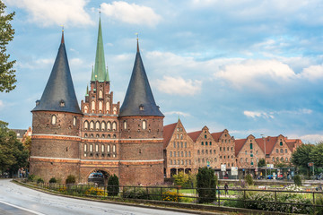 Fototapeta premium Holsten Gate in Luebeck, Germany.