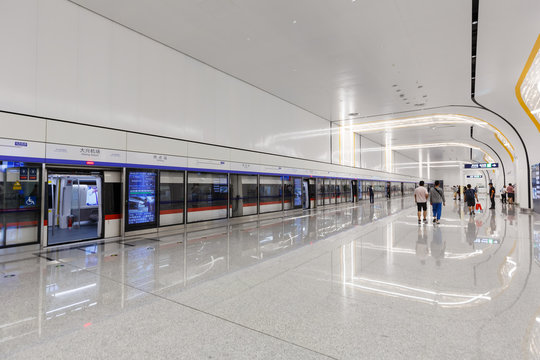 Beijing Daxing Airport MRT Metro Station in China