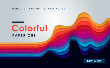 Abstract colorful 3D paper cut background