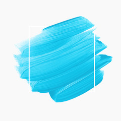 Blue brush paint acrylic background vector. Perfect design for logo and sale banner. 