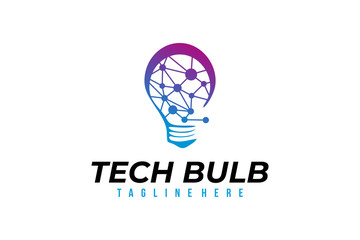 tech bulb logo icon vector isolated