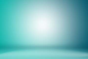 Blue gradient wall abstract background. studio interior empty room