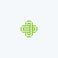 Cross plus medical health logo design icon vector template