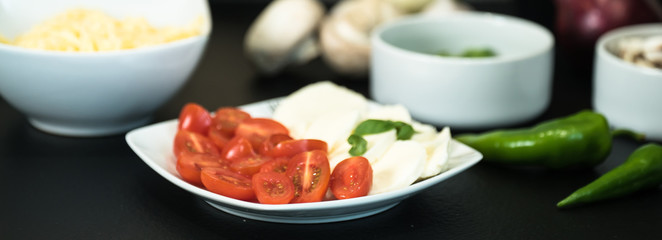 ingredients for a homemade pizza