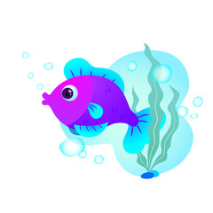 Illustration of beautiful fish underwater