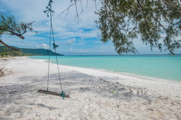 Braided hammock  on a tropical island Koh Rong