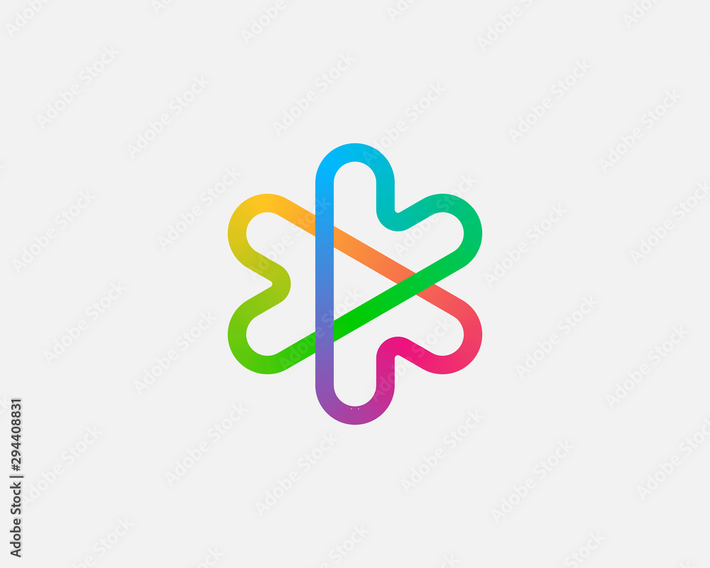 Poster abstract colorful linear logo icon design abstract modern minimal gradient style illustration. heart