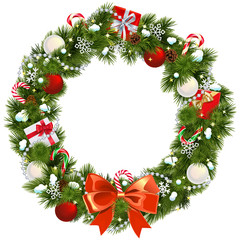 Vector Snowy Christmas Wreath