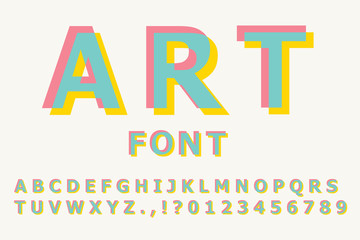 Modern artistic trend of the font for the English alphabet