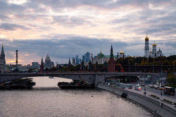 Fototapeta na wymiar Moscow view on Kremlin at evening light. Natural view