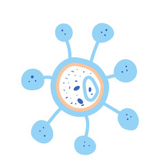 Bacterias cell Vector illustartion in doodle style