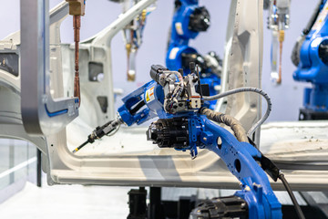 robot arm in factory