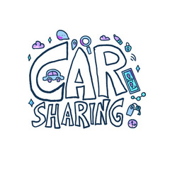 Car sharing concept. Vector flat illustration.