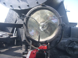 locomotive headlight withdirty glass