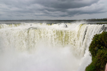 View of Iguazu fall, a magnificent waterfall in Brazil and Argentina