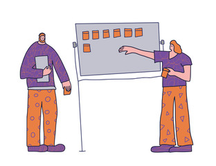 Office team lifestyle. Vector people at work.